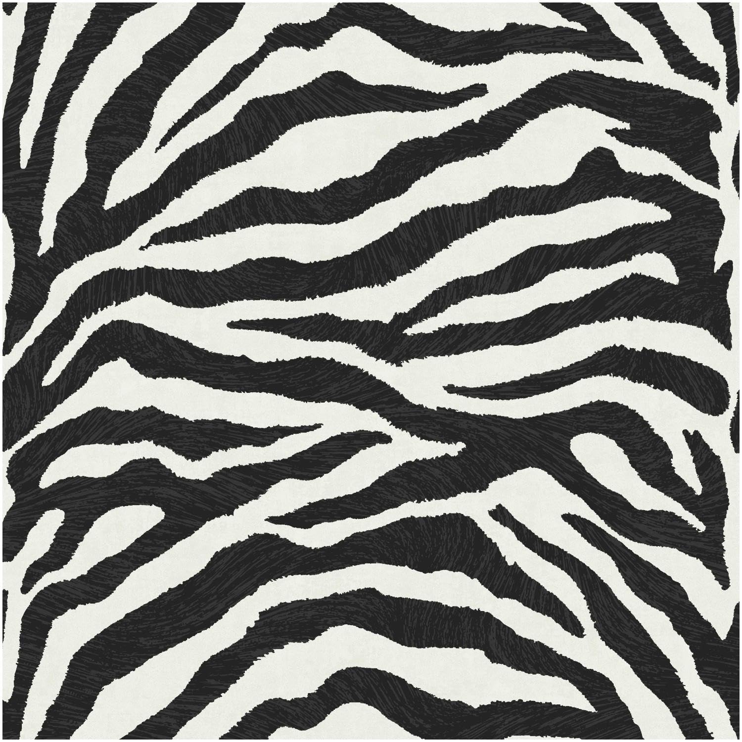 Zebra Stripe Effect Wallpaper Black White Safari Animal Print 10m Roll