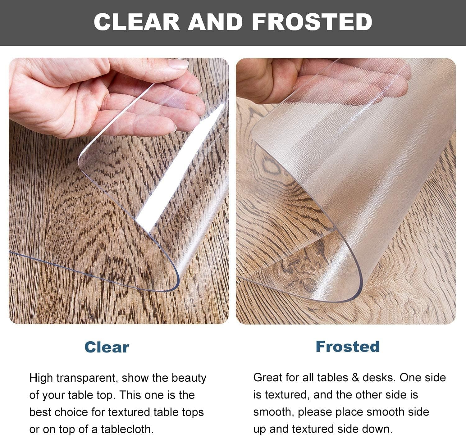 OstepDecor Custom 2mm Thick Clear Desk Pad, 42 x 20 Inch, Rectangular Desk Protector Clear, Desk Mats on top of Desks, Clear Table Cover Protector