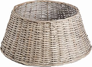 Christmas Tree Skirt Woven Willow Xmas Tree Collar Wicker Rattan Christm...