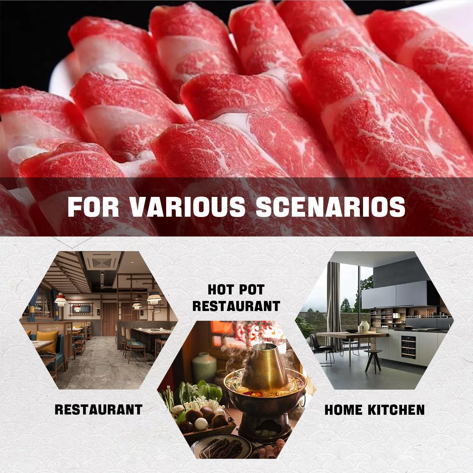 Affettatrice elettrica per Carne, in Acciaio Inox, Spessore Regolabile da 0 a 15 mm per Carne, Formaggio, Roast Beef, Verdure, Macchina da Taglio Professionale per Uso intensivo.