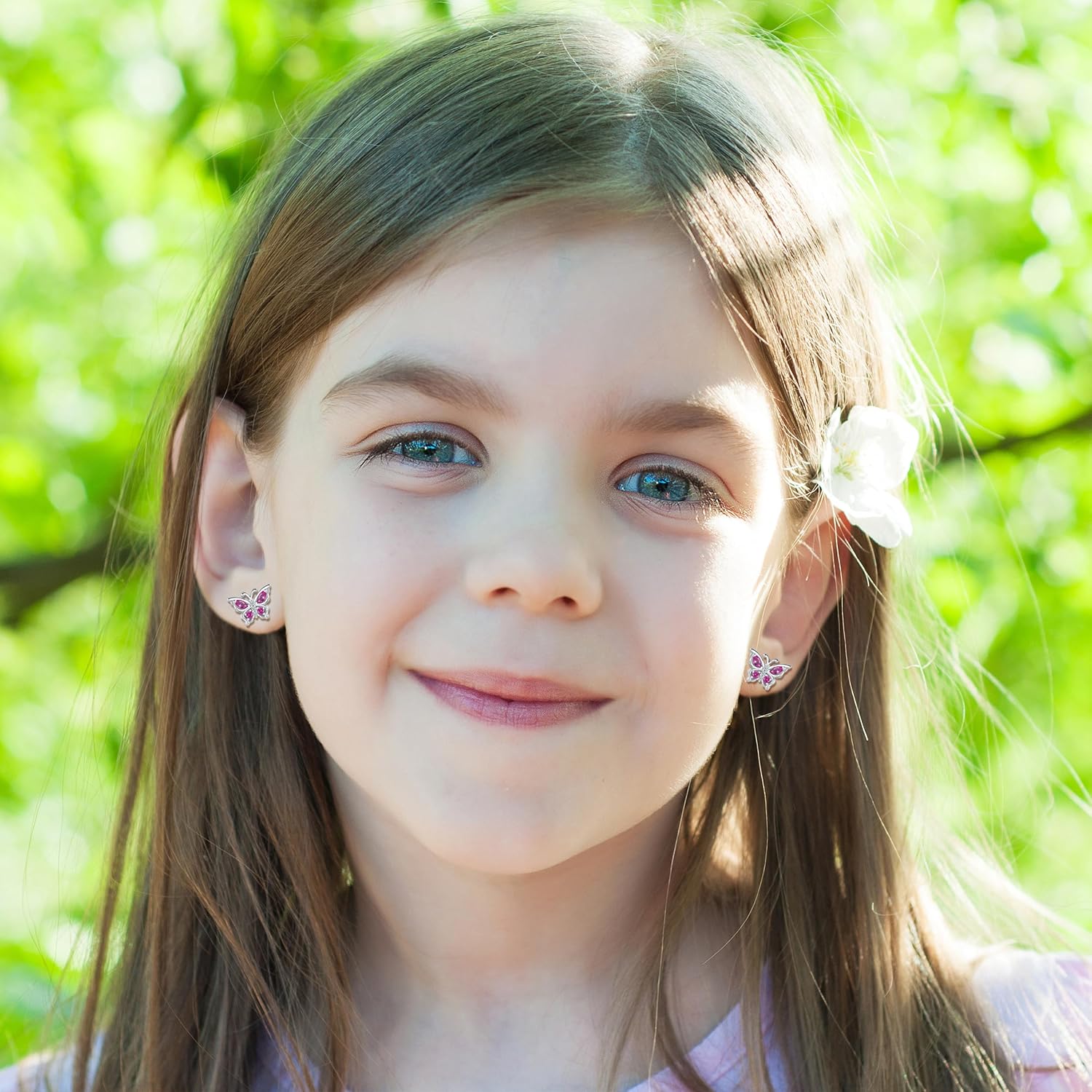 925 Sterling Silver Butterfly Earrings with Birthstone: Butterfly Stud Earrings Dainty Birthstones Studs Screw Back for Teens Loved Ones Birthday Mother's Day Christmas Jewelry Gifts