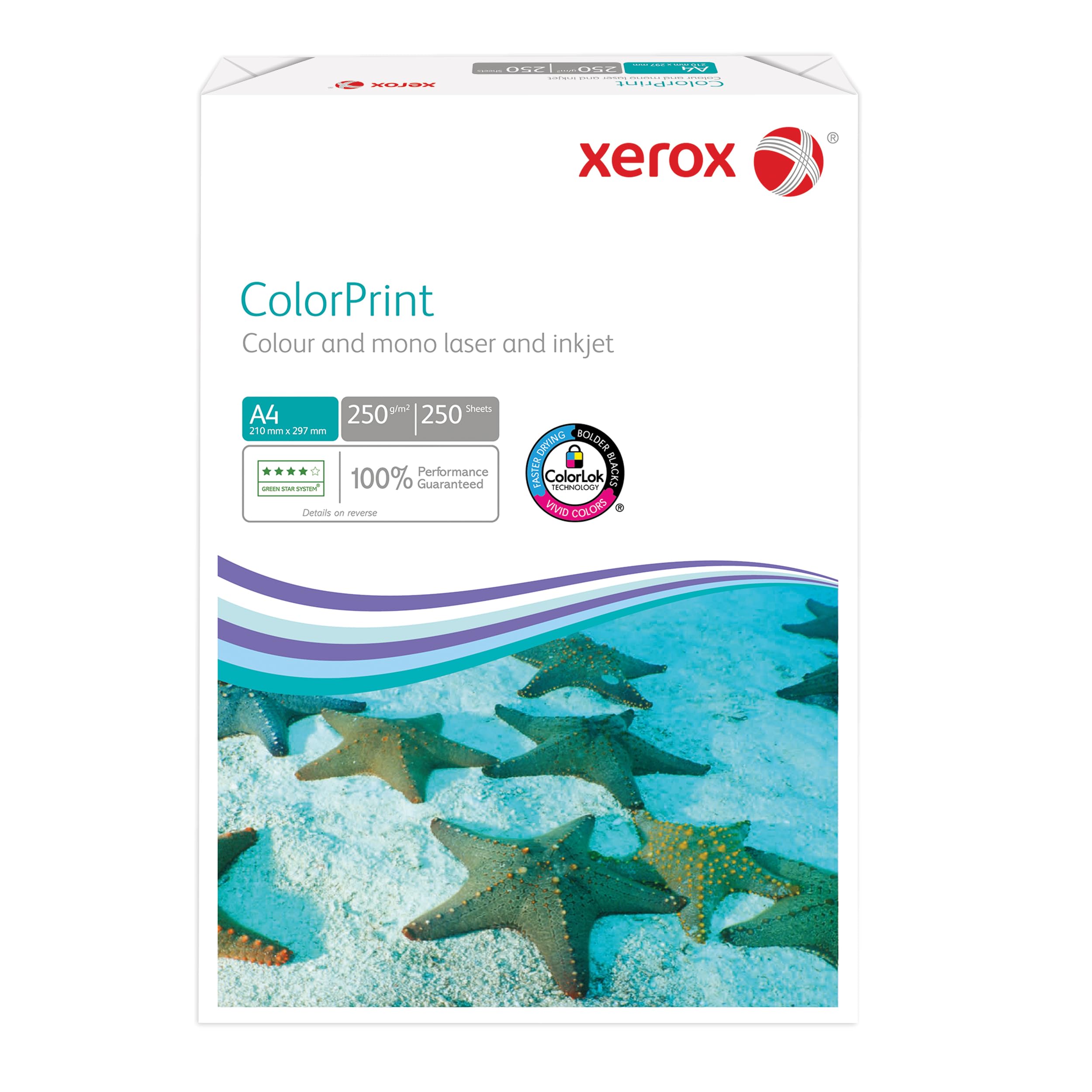 Xerox Colorprint Premium kolorowy papier do drukarek laserowych, biały, 250 g/m², A4, FSC Mix Credit, 1 opakowanie (250 arkuszy), 003R95414
