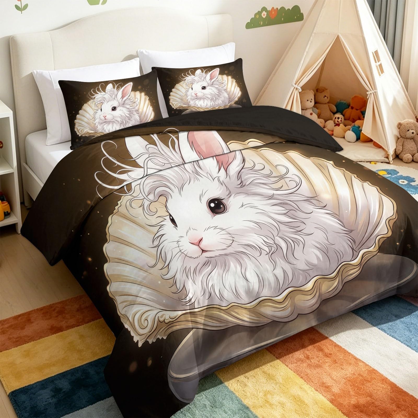 Generisch Fantasy Komplet pościeli 180 x 200 cm, z nadrukiem, miękka pościel z mikrofibry, z zamkiem błyskawicznym, łatwa w pielęgnacji, hipoalergiczna pościel