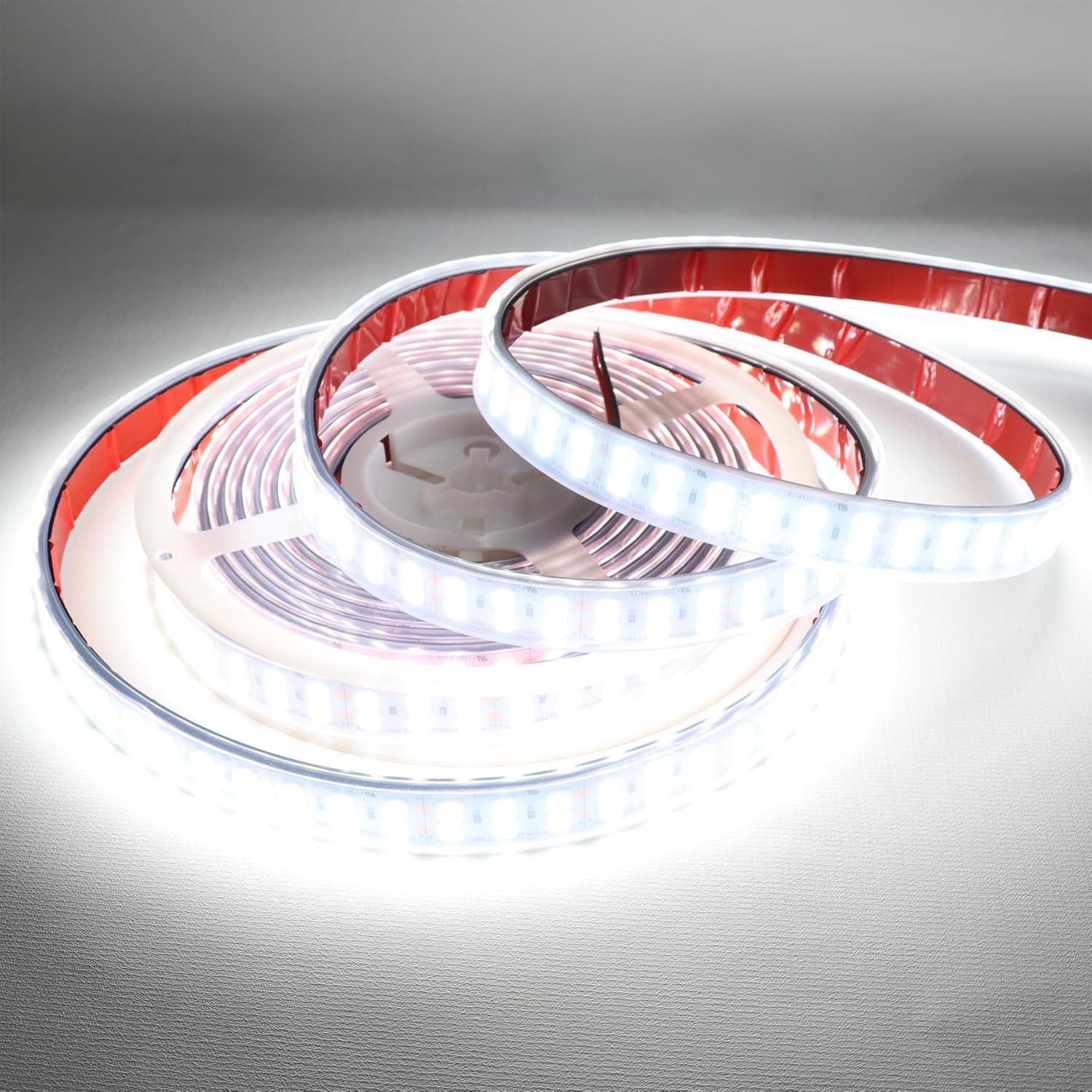 High Bright LED Strip Lights 5050 900LEDs Double Row 6500K Daylight White 12V DC LED Tape Light Flexible LED Strip Lighting Waterproof IP67 Outdoor Use 16.4ft