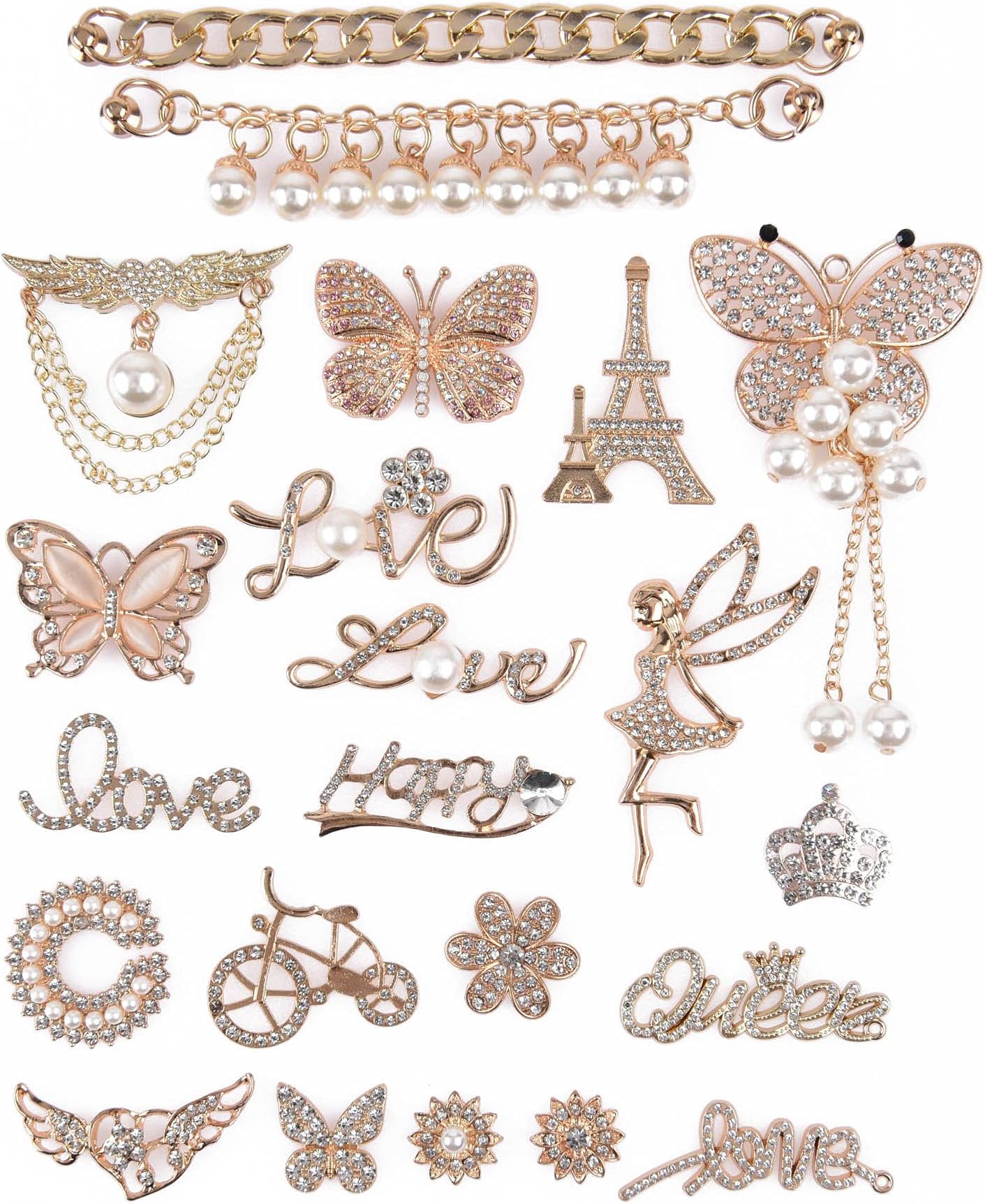 Bling Shoes Charms Enamel Diamond Jewelry Shoe Decoration with Chains Accessories for Girls Women