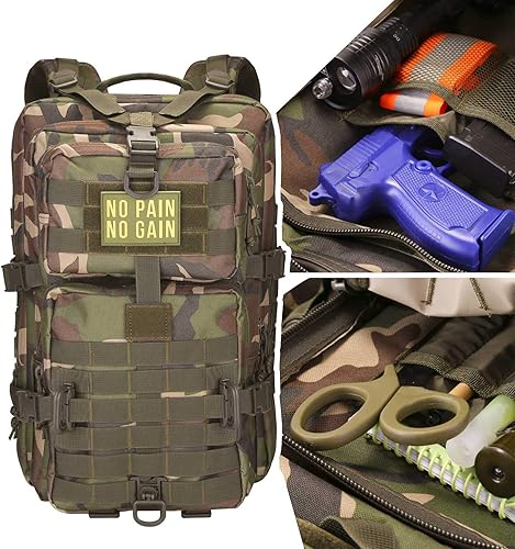 Miniatura 6 de Mochila táctica militar para campamento de 3 días, equipo de asalto para transportar carga, ligero y modular