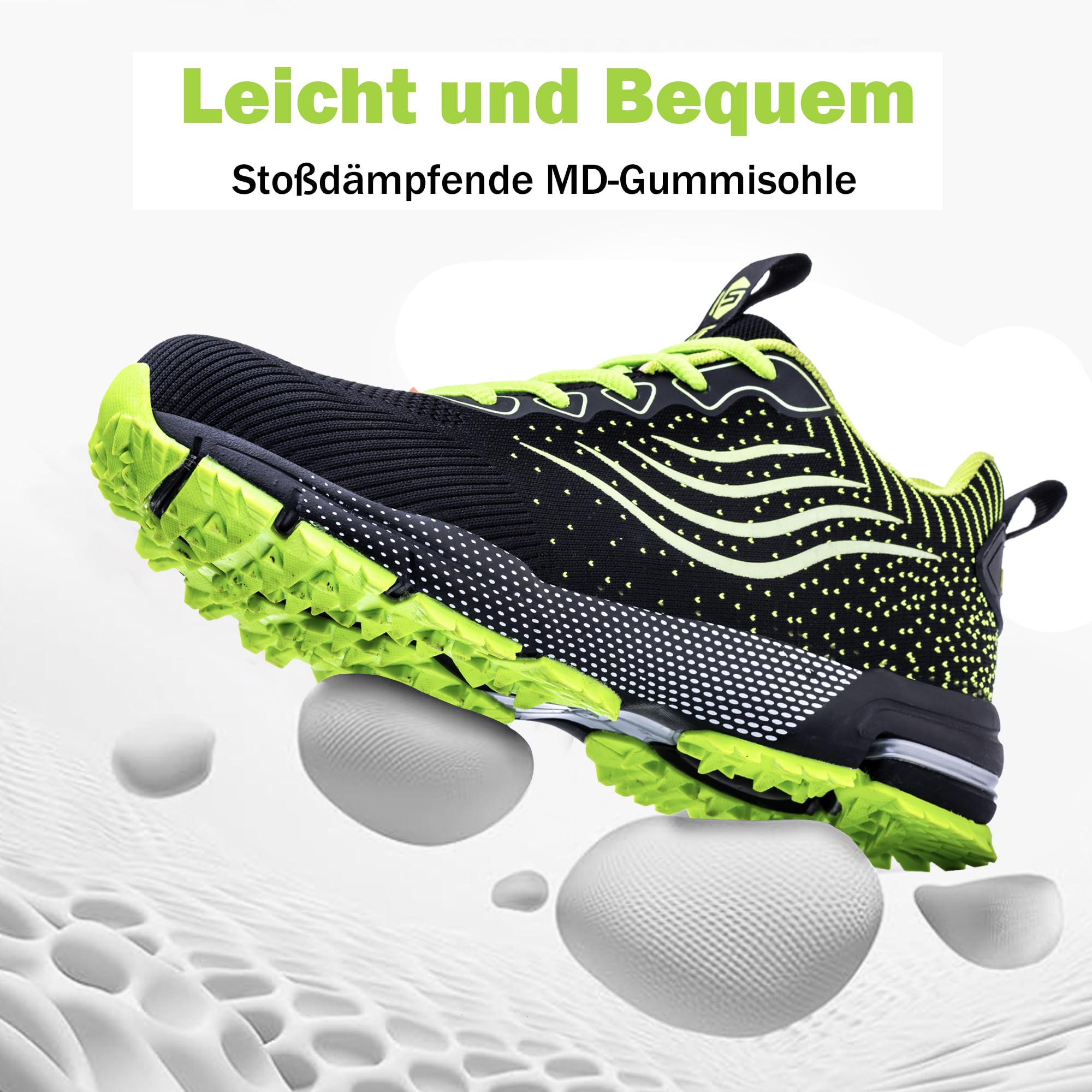 ISOOUS Sicherheitsschuhe Herren Damen Arbeitsschuhe Leicht Atmungsaktiv rutschfest Stahlkappe Schutzschuhe
