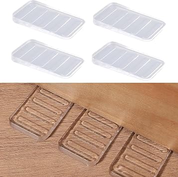 4 PCS Silicone Shims   Clear Furniture Levellers & Wedge Shims   Ideal for Leveling Toilets, Desks, Doors, Cabinets & Windows   Flexible Adjustable Blocks Fix Uneven Surfaces