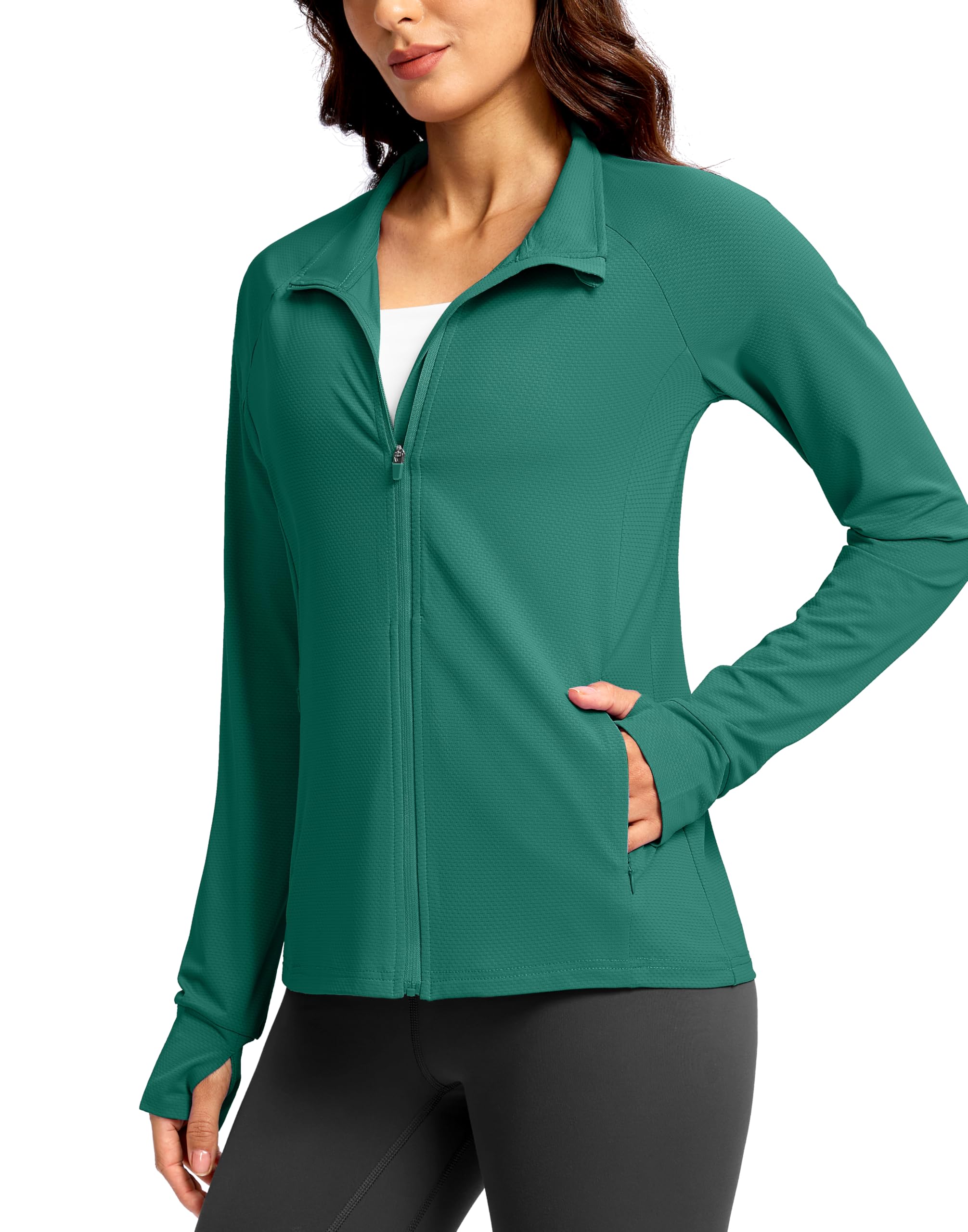 G Gradual Women's Sun Protection Lightweight Athletic Jacket Zip Up Jacket