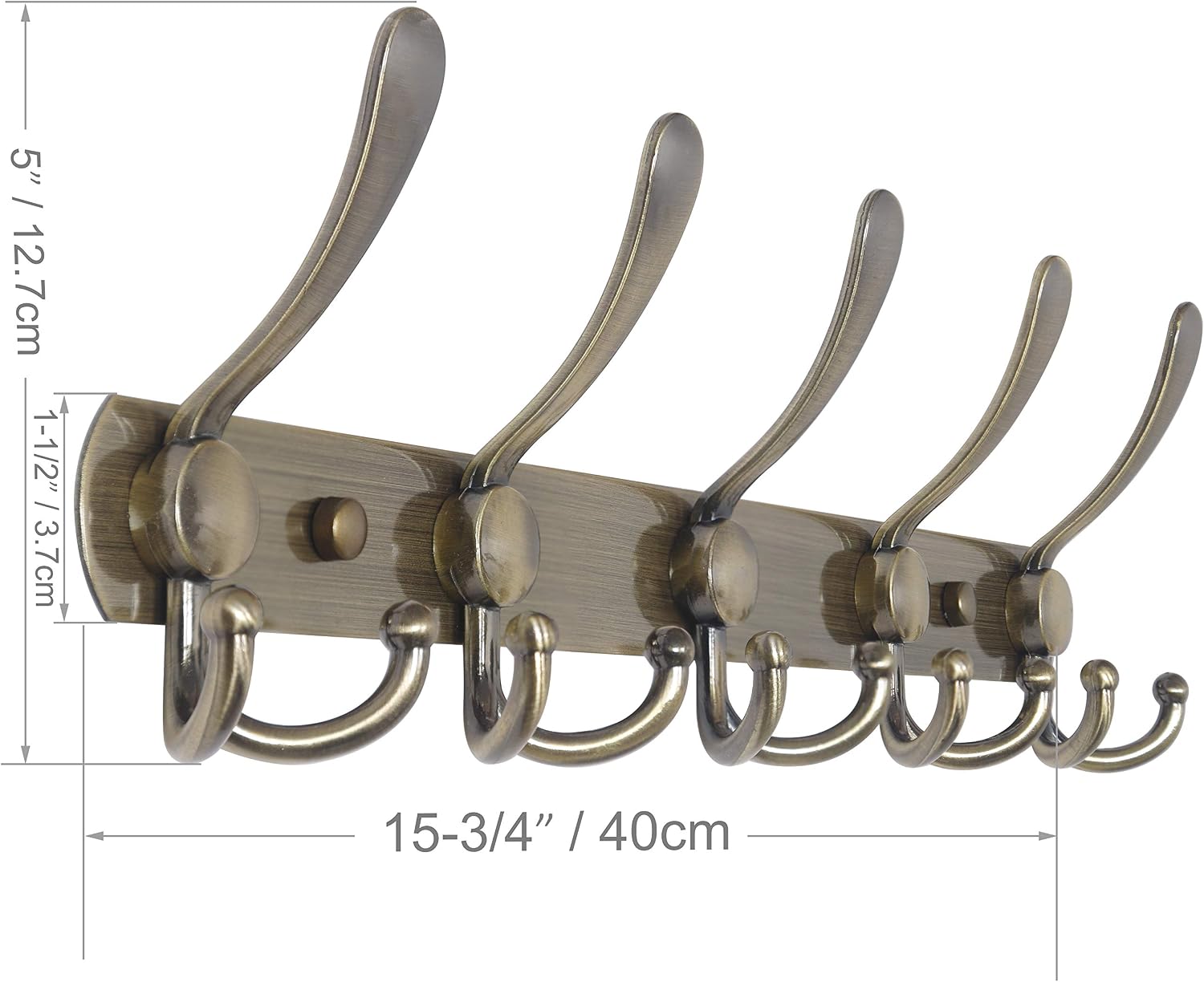 WEBI Coat Rack Wall Mounted,Coat Hanger Wall,Coat Hooks Wall Mounted,Wall Coat Rack with Hooks for Hanging Coats,Hats,Jacket,Clothes,Bronze,2 Packs
