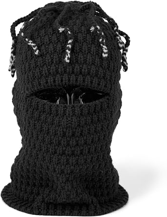 CLAPE Distressed Balaclava for Men, Funny Knitted Ski Motorcycle Mask Distressed Winter Windproof Snow Full Face Cover Mask