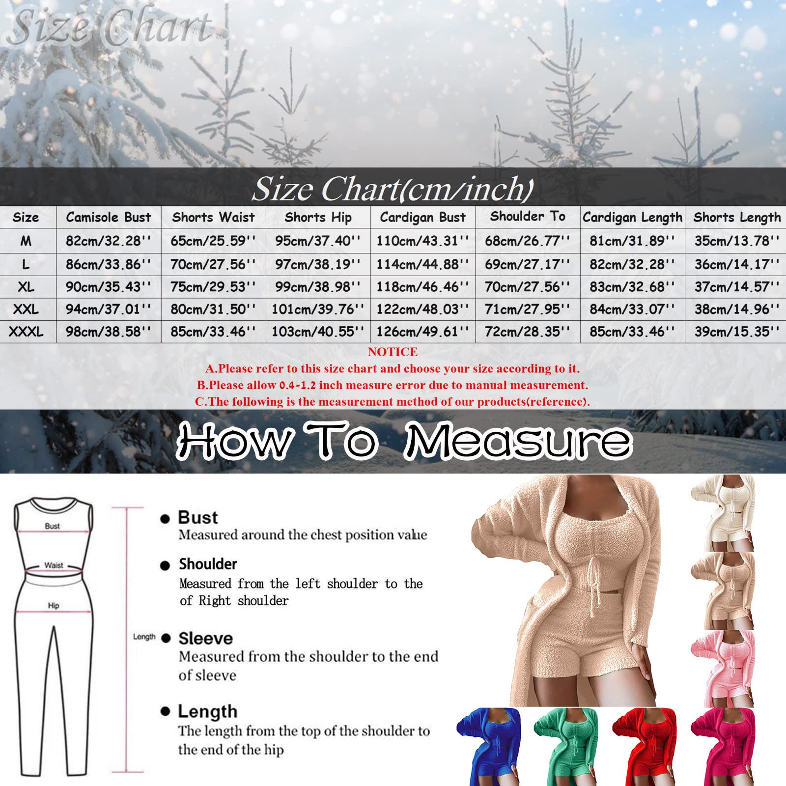 2026 Conjunto de pantalones cortos de 2 piezas para mujer,Ropa deportiva casual de invierno Sólido Manga larga Trajes de 3 piezas