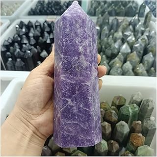 QMIQXIWS Ornamento de energía de Columna de Piedra Lila púrpura Natural Amatista (Tamaño : 350-400g) ZUZAOJUYIN (Size : 150-200g)