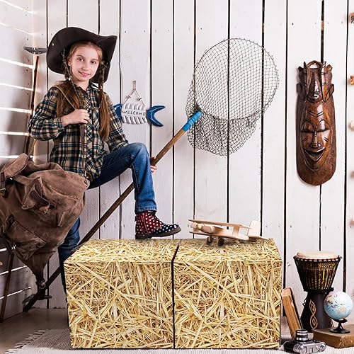 Miniatura 5 de 6 cajas de papel con balas de heno, decoración de fiesta de vaquero occidental, caja de decoración de fiesta de heno de granja, accesorios para