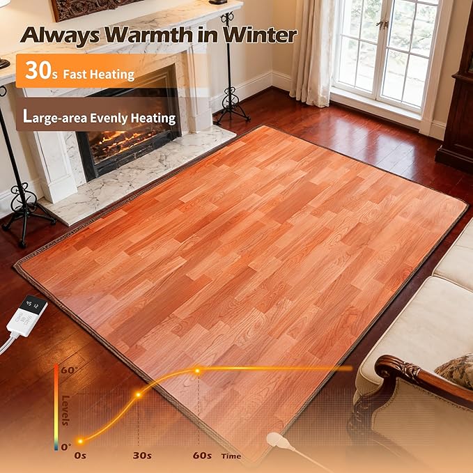 Alfombra Térmica Eléctrica con Termostato y Temporizador 120V miniatura 3