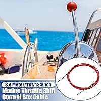 Vista 2 de uxcell Cable de caja de control remoto de cambio de acelerador marino de 11 pies 11.2 ft de 134 pulgadas para motor fuera de borda Sistema