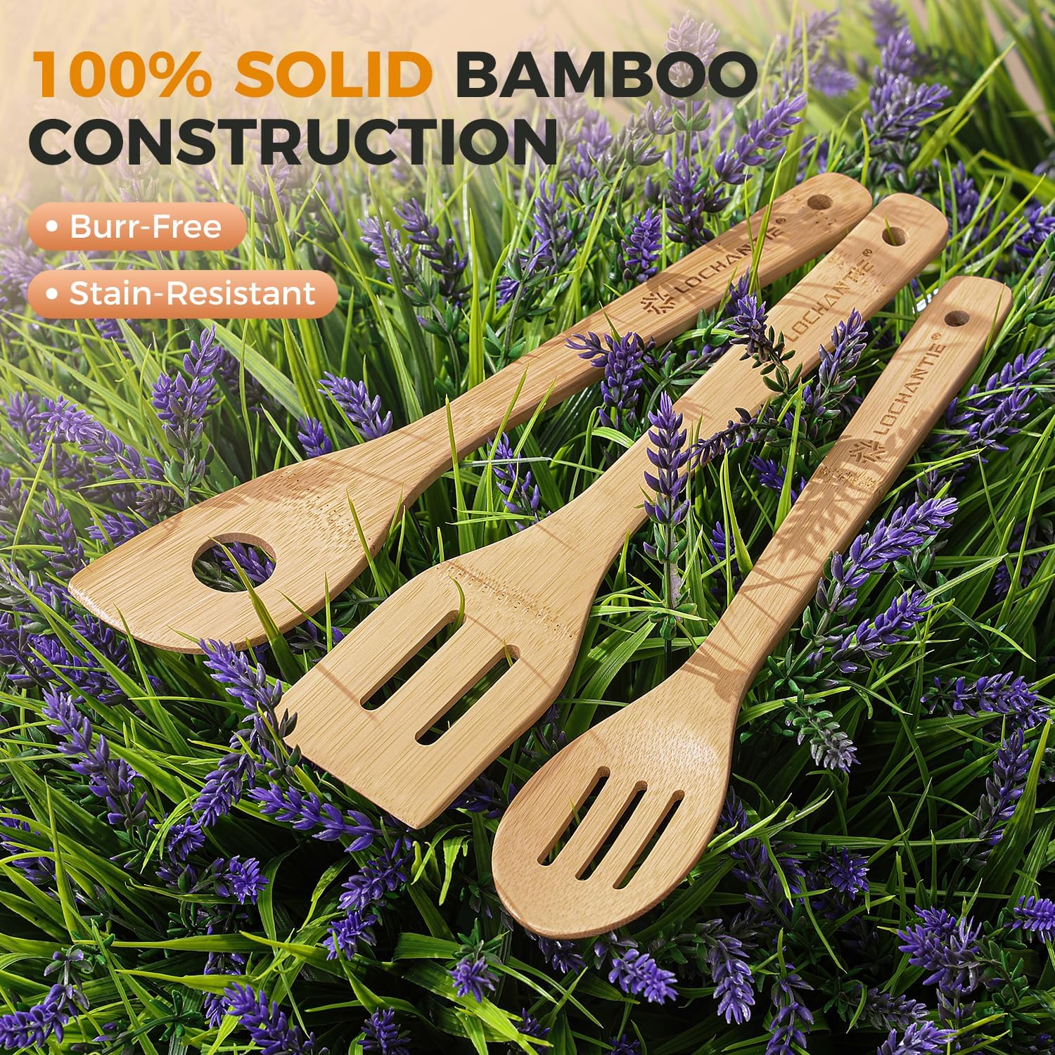 Cucharas de madera para cocinar, juego de 6 cucharas de madera de bambú y espátulas de cocina