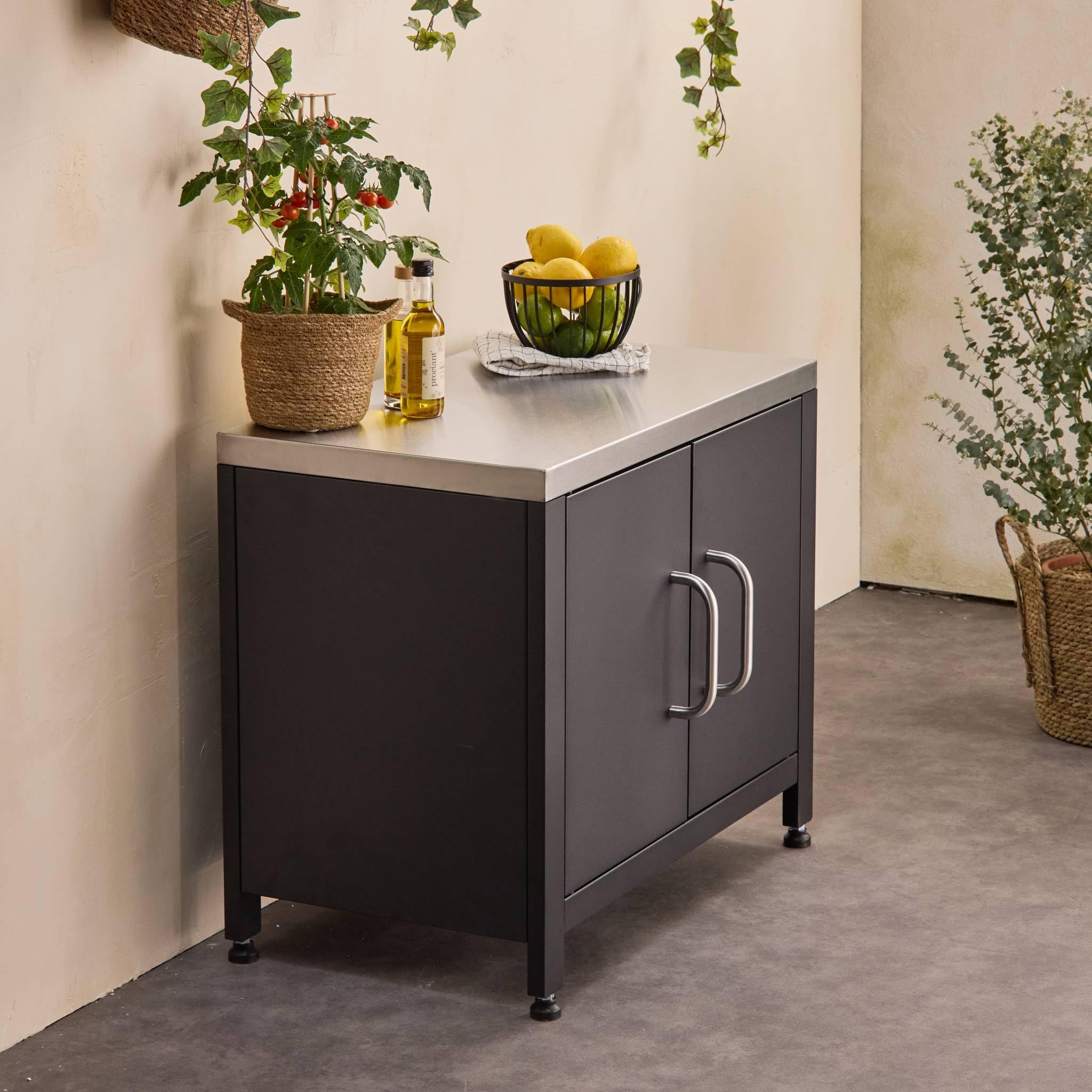 sweeek - Meuble de cuisine extérieure en acier L80cm