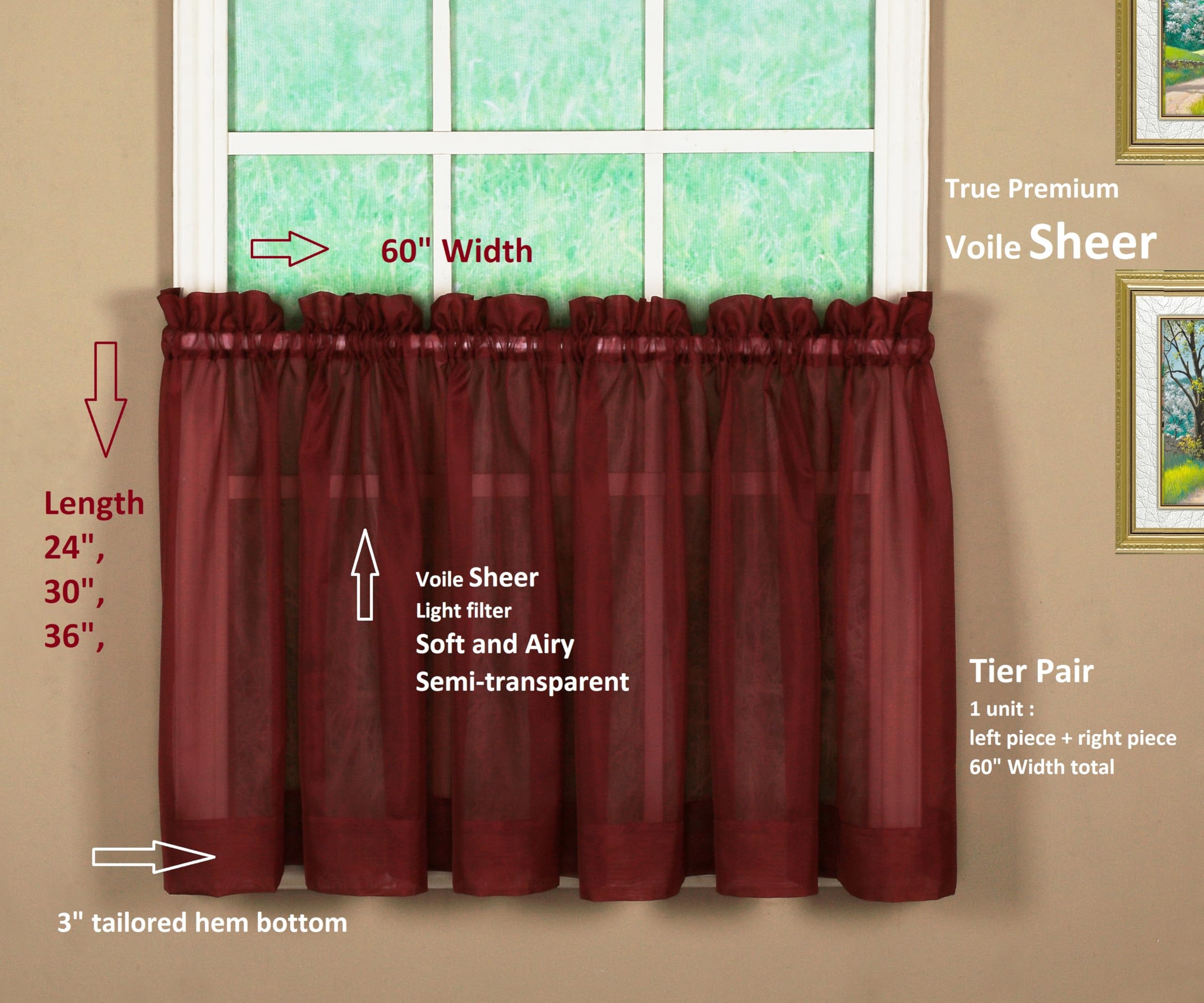 Today's Curtain, Orleans - Cortina Festoneada, Inserto De Ventilador