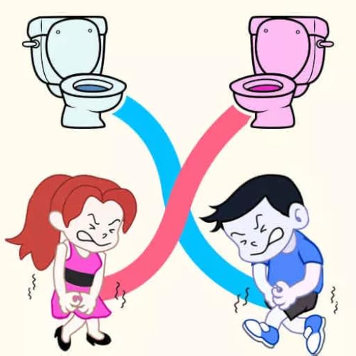 Save the girl : draw lines to help her run to toilet