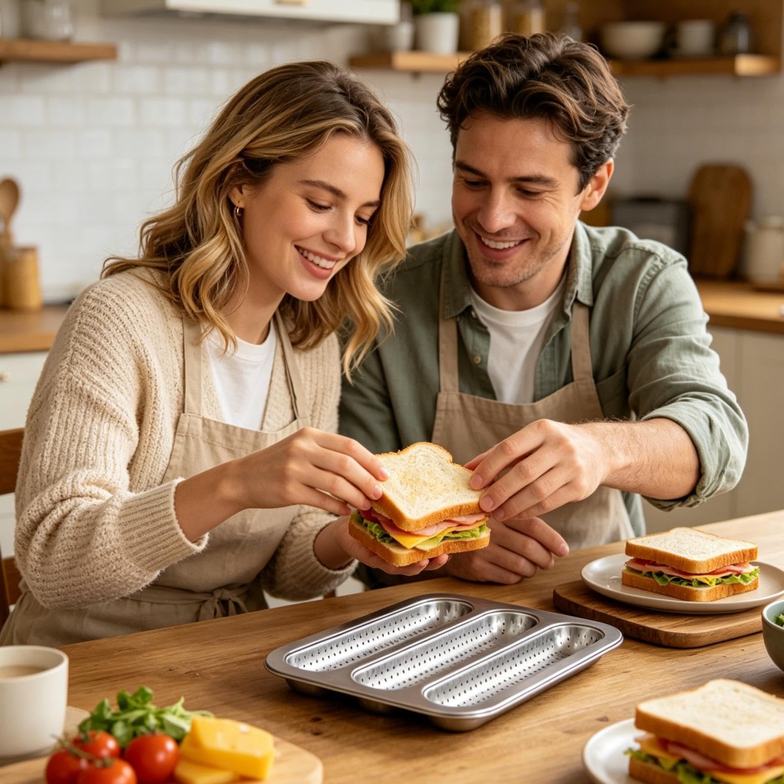 Molde Para Pan Francés Molde Perforado Antiadherente De 3 Cavidades | 2 Piezas Molde para Pan Francés de Barra Preparar Comidas Y Cocina Diaria Tanto En Exterior Como En Hogar Y Mucho Más