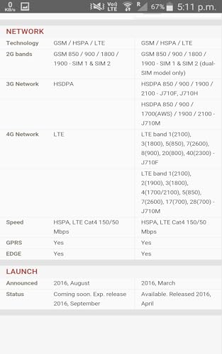 Mobile Specification GSM Arena