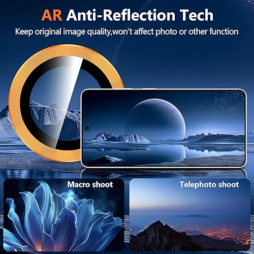 Vista 499 de para Samsung Galaxy Z Flip 7 Protector de Lente de Cámara, Cubierta de Lente de Vidrio Templado con Anillo de Metal Individual, [Fuerte Adhesión] 1