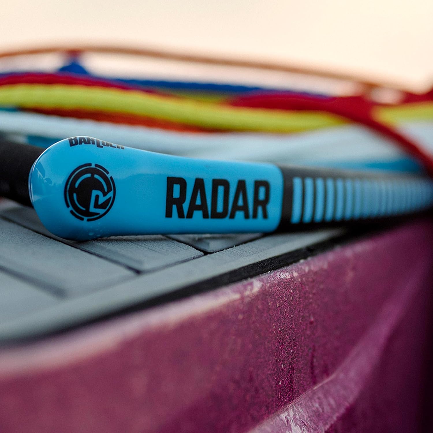 RADAR Control Water Ski Rope and Handle Package - 13 Inch Handle, Non-Rotating Grip, Pre-Stretched Low-Drag Rope, Full Length End Caps, High Control Handle for Wakesurfing