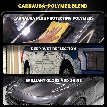 Meguiar's Gold Class Carnauba Plus Premium Paste Wax, Easy-to-Use Blend of Carnauba Wax and Long-Lasting Polymer Protection to Make Your Car Shine, 11 Oz Container