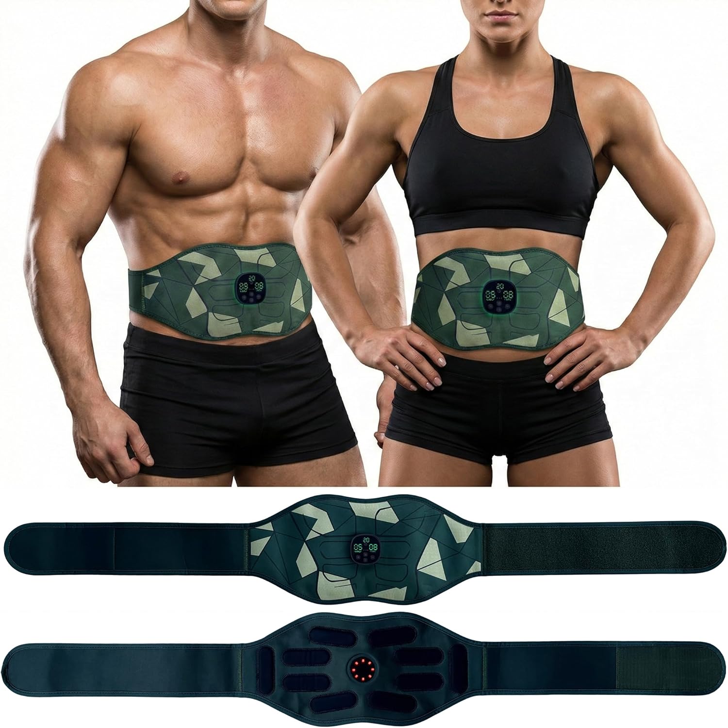 ABS Stimulator for Men & Women, Ab Stimulator Muscle Toner with Multi Modes & Adjustable Intensity, Abdominal Muscle Trainer for Home Office Workout, Gift for Fitness Lovers