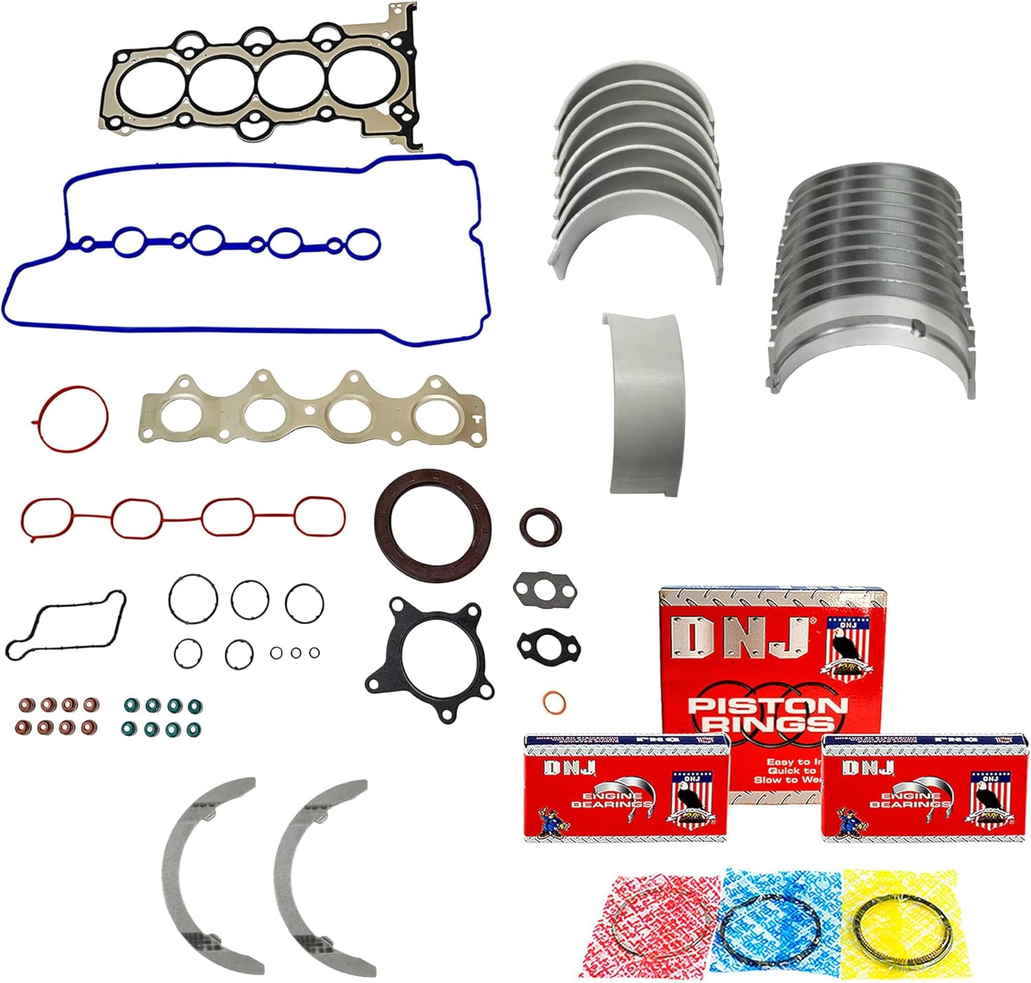 DNJ RRK4307 Engine Re-Ring Kit for 2013-2018 Hyundai Kia Forte Koup Forte5 Veloster 1.6L L4 16V DOHC 1591cc