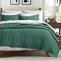 Vista 11 de HORIMOTE HOME Juego de edredón 100% algodón tamaño Queen, juego de colcha prelavada gris claro, funda de cama decorativa con costuras ligeras y 2