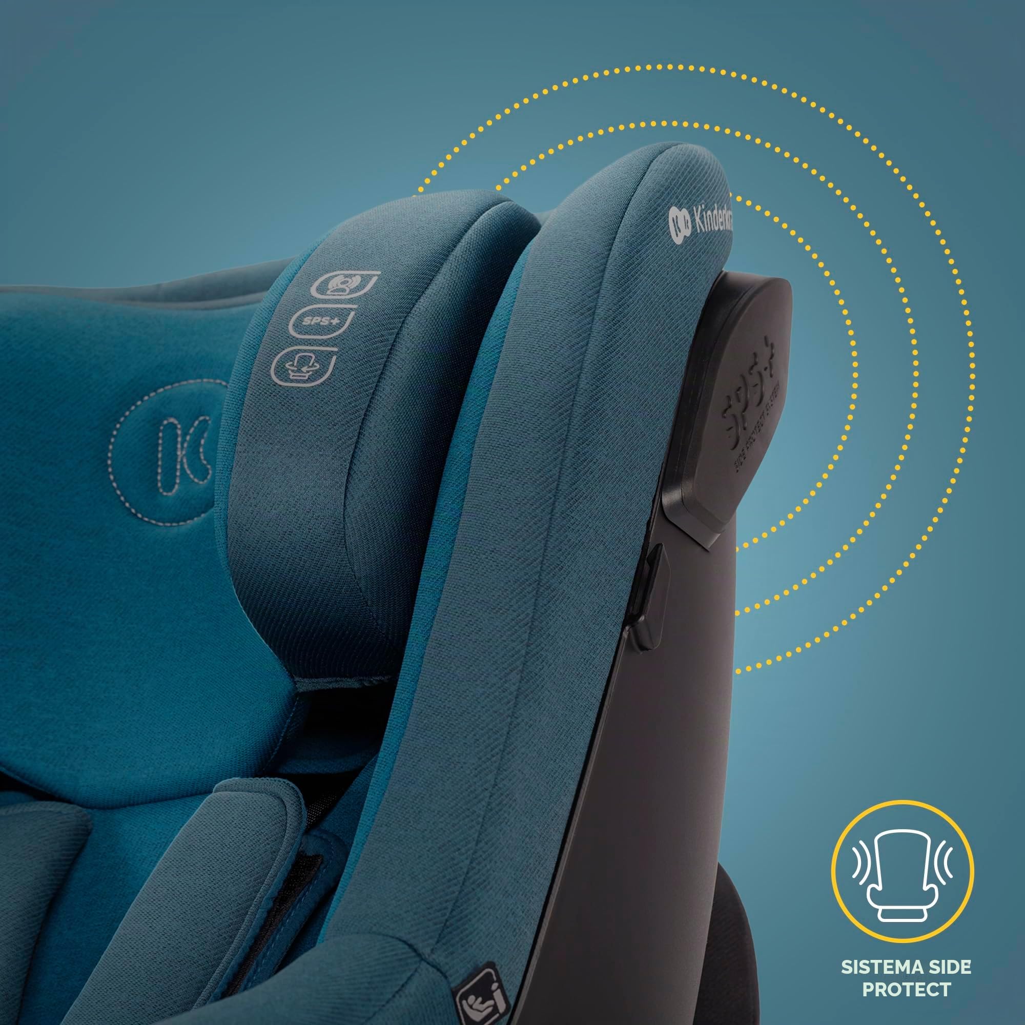 Kinderkraft I-GUARD Seggiolino auto I-SIZE 40-150 cm, Seggiolino 360 girevole, con Isofix Base, Reclinabile Posizione sdraiata, Poggiatesta regolabile, Gruppo 0 1 2, Nero