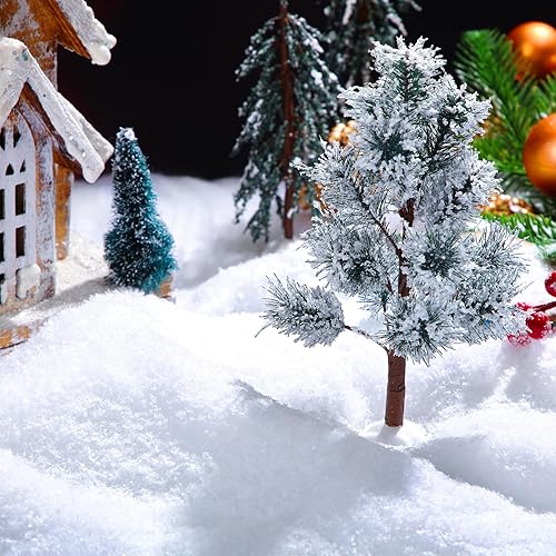 Miniatura 3 de Aoriher Juego de rollos de nieve falsa de Navidad de 10.6 onzas y 3 piezas de manta de nieve artificial para Navidad, cubierta de nieve falsa gruesa