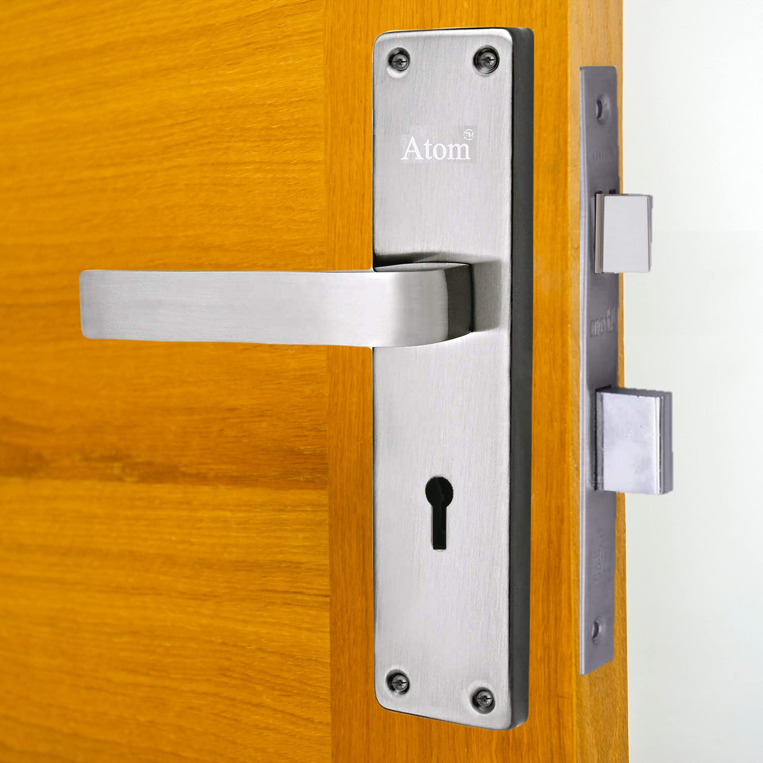 Atom Mortise Lock - Silver Antique Handle, 3 Keys -6 Atom Mortise Lock - Silver Antique Handle, 3 Keys -6