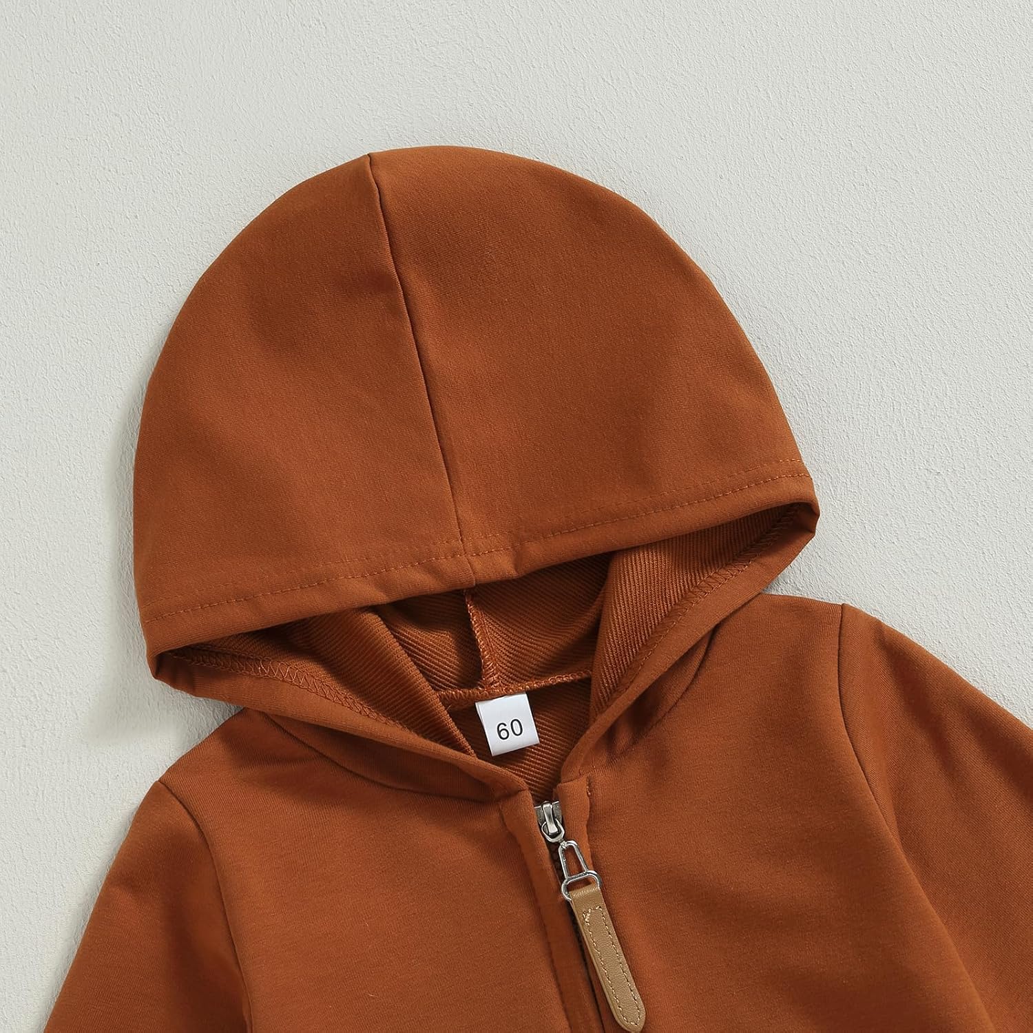 allshope Newborn Baby Boy Girl Fall Outfit Romper Long Sleeve Hooded Solid Zipper Jumpsuit Bodysuit Infant Clothes - Image 4