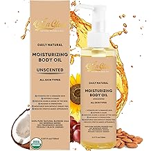 USDA Certified 100% Organic Pure Natural Hydrating Body Oil After Shower With Coconut, Jojoba, Olive & Almond Non-Greasy Moisturizing Oil For Women & Men Dry Skin 5.07 fl oz/150ml - Unscented