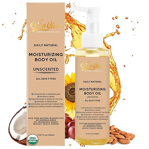 Aceite corporal hidratante 100% puro y natural sin fragancia con vitamina E, coco, jojoba, oliva, lavanda y almendras dulces para nutrir la piel