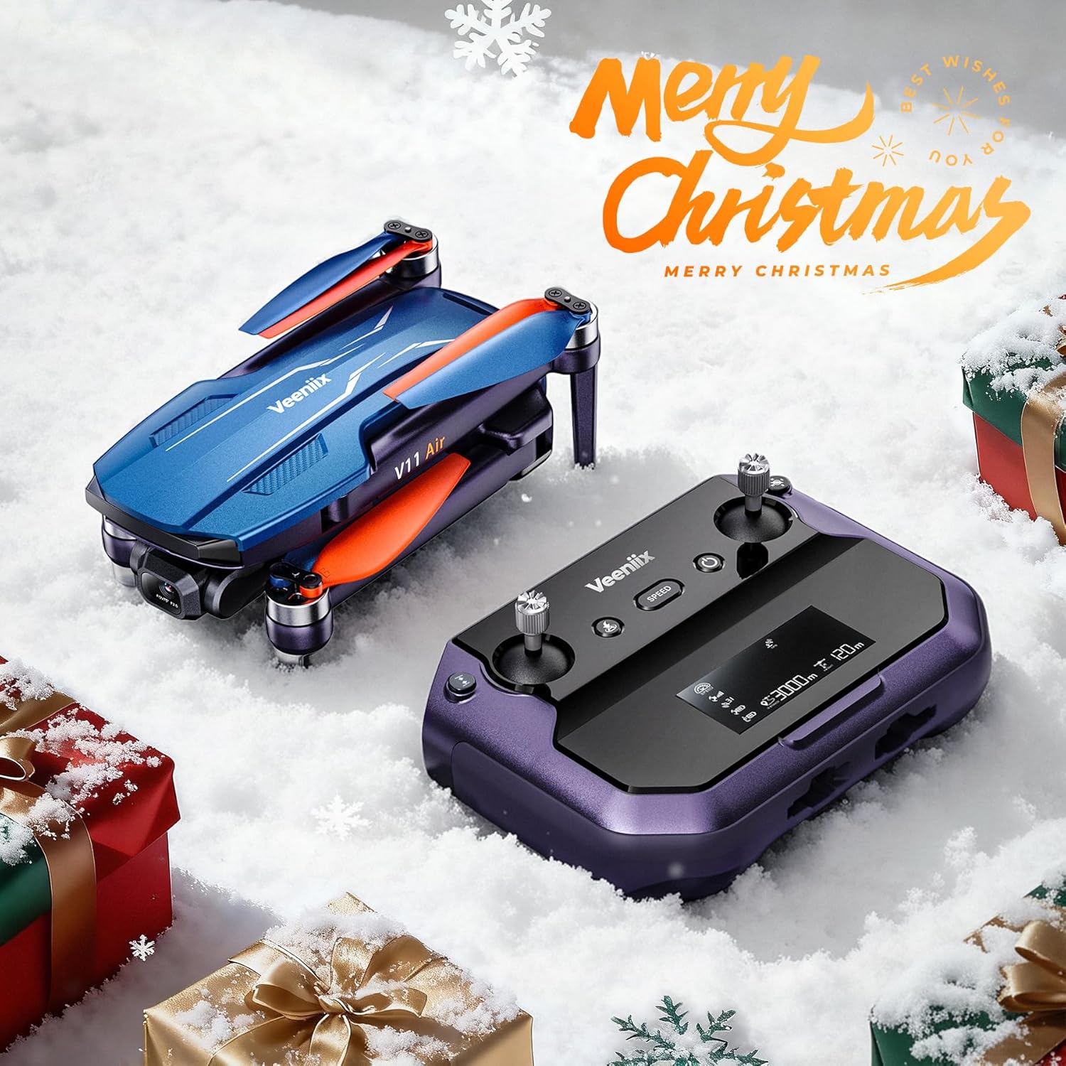 V11Air Drone with 6K UHD Camera for Adults, 3-Axis Brushless Gimbal, 4K/30FPS Video, 70Mins Flight Time with 2 Batteries Professional Quadcopter, 10000ft FPV Digital Transmission a...