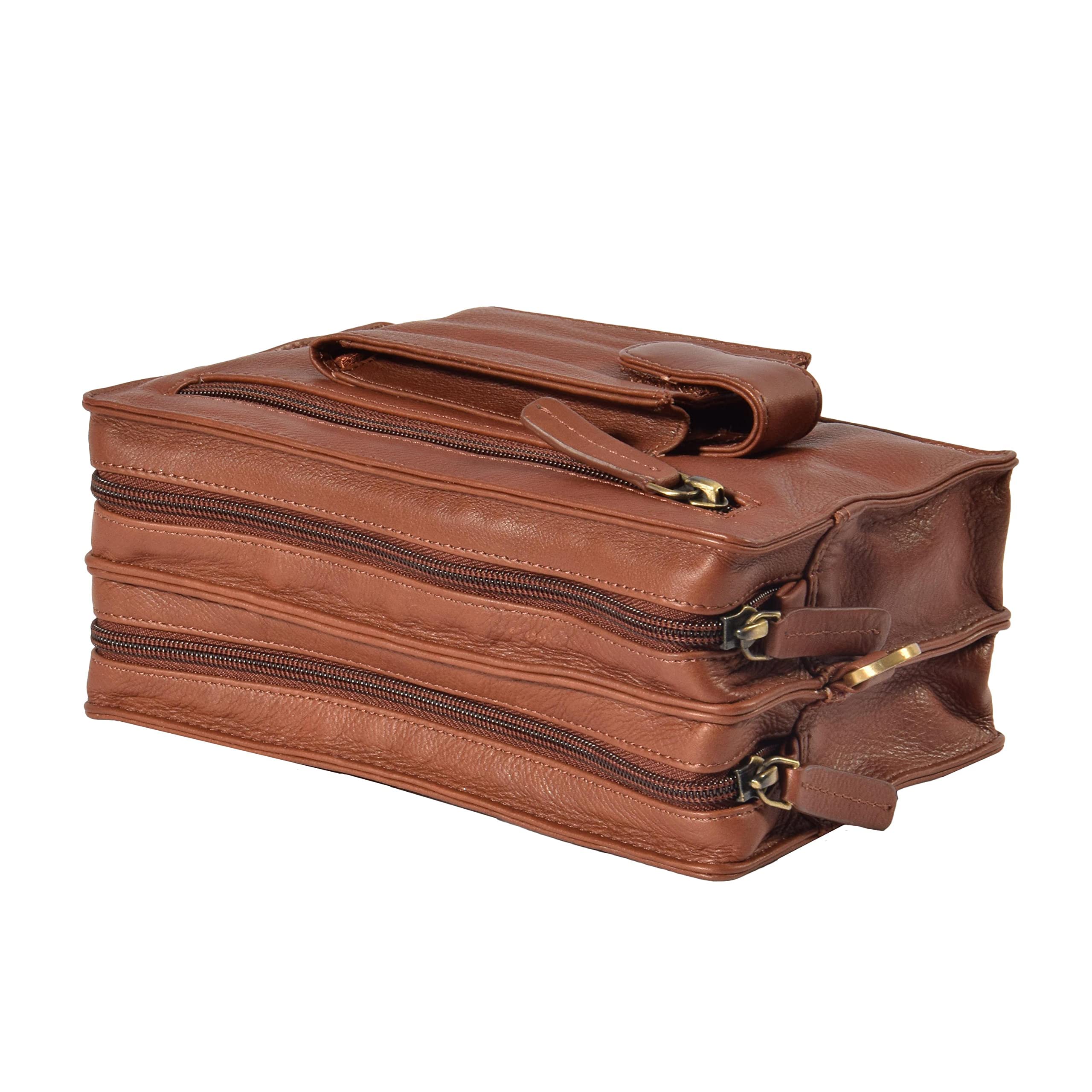 DR378 - Custodia da polso in vera pelle, colore: Marrone, Marrone, Medium