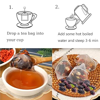 Panax & Mulberry Herbal Tea, Ginseng & Mulberry Herbal Tea, Kidney Teas Formula, Treasure Kidney Cleanse and Wolfberry, For Women & Men (20bag)