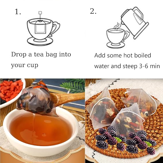 Panax & Mulberry Herbal Tea, Ginseng & Mulberry Herbal Tea, Kidney Teas Formula, Treasure Kidney Cleanse and Wolfberry, For Women & Men (20bag)