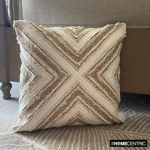 Miniatura 8 de The HomeCentric Juego de 2 fundas de almohada de color crudo con nudos, fundas de almohada de 20 x 20 pulgadas (19.7 x 19.7 in), funda de almohada