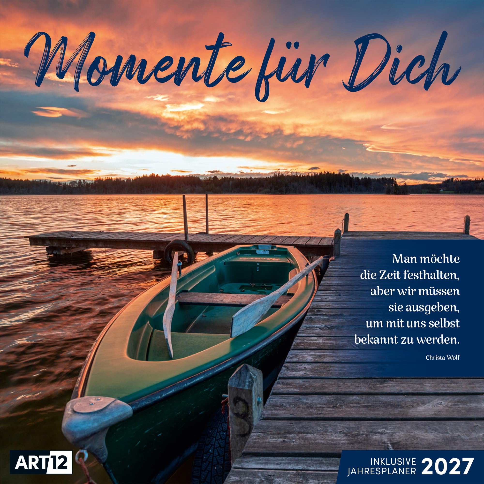 Momente für Dich Kalender 2027 - 30x30 - Art12: Stilvoller Inspirationskalender im schlanken Hochformat (aufgeklappt 30x60 cm) | Notizen