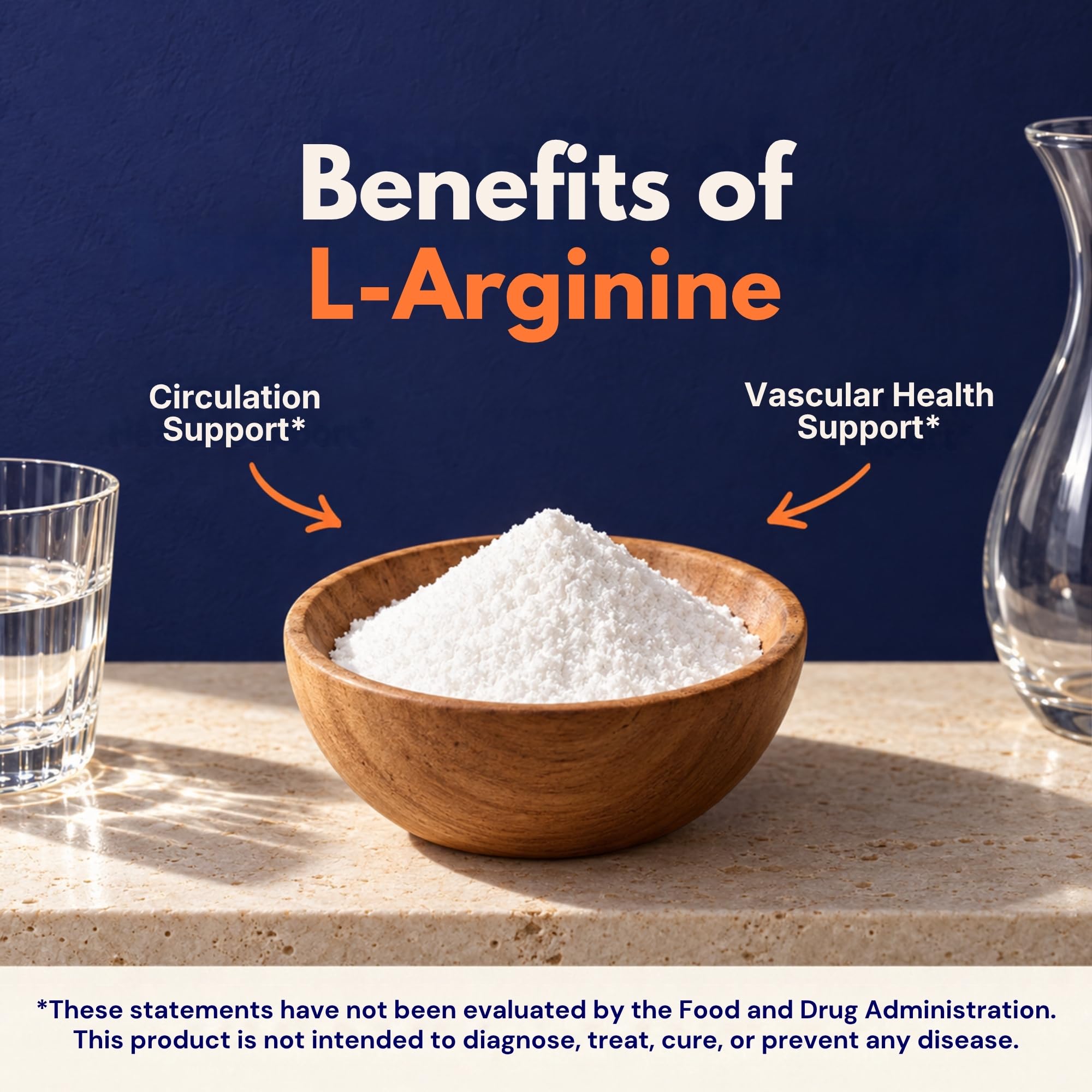 Vitamatic L-Arginine Pure Powder 500 Gram | Unflavored | Non GMO | Gluten Free | No Additives | 5000mg Per Serving | 100 Servings — Amazon image 3