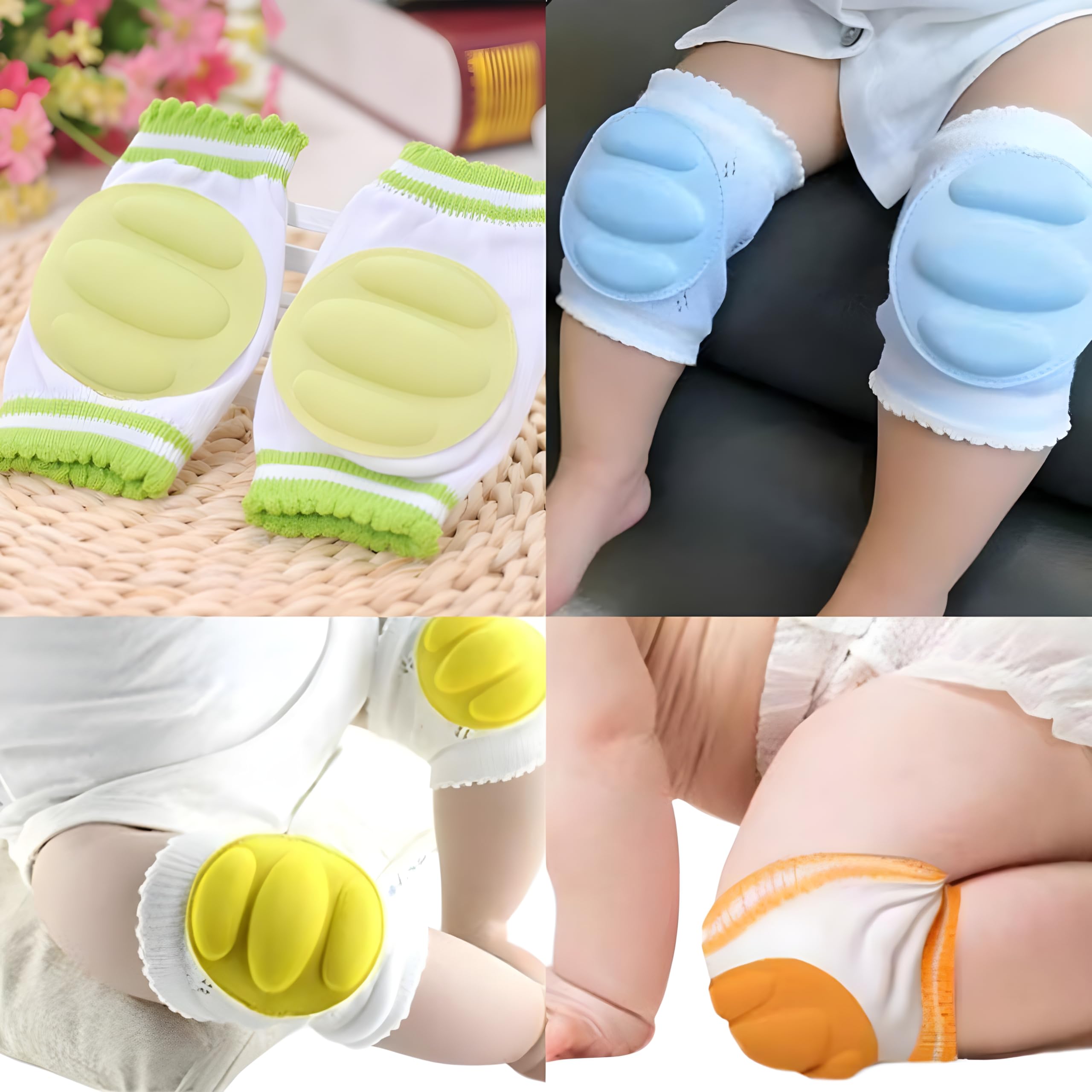 Sangpri 2 Pair Baby Knee Pads for Crawling | Knee Cap for Kids | Kids Knee Protectors | Ideal for 6-12 Months Babies (Multi Color)-image-10