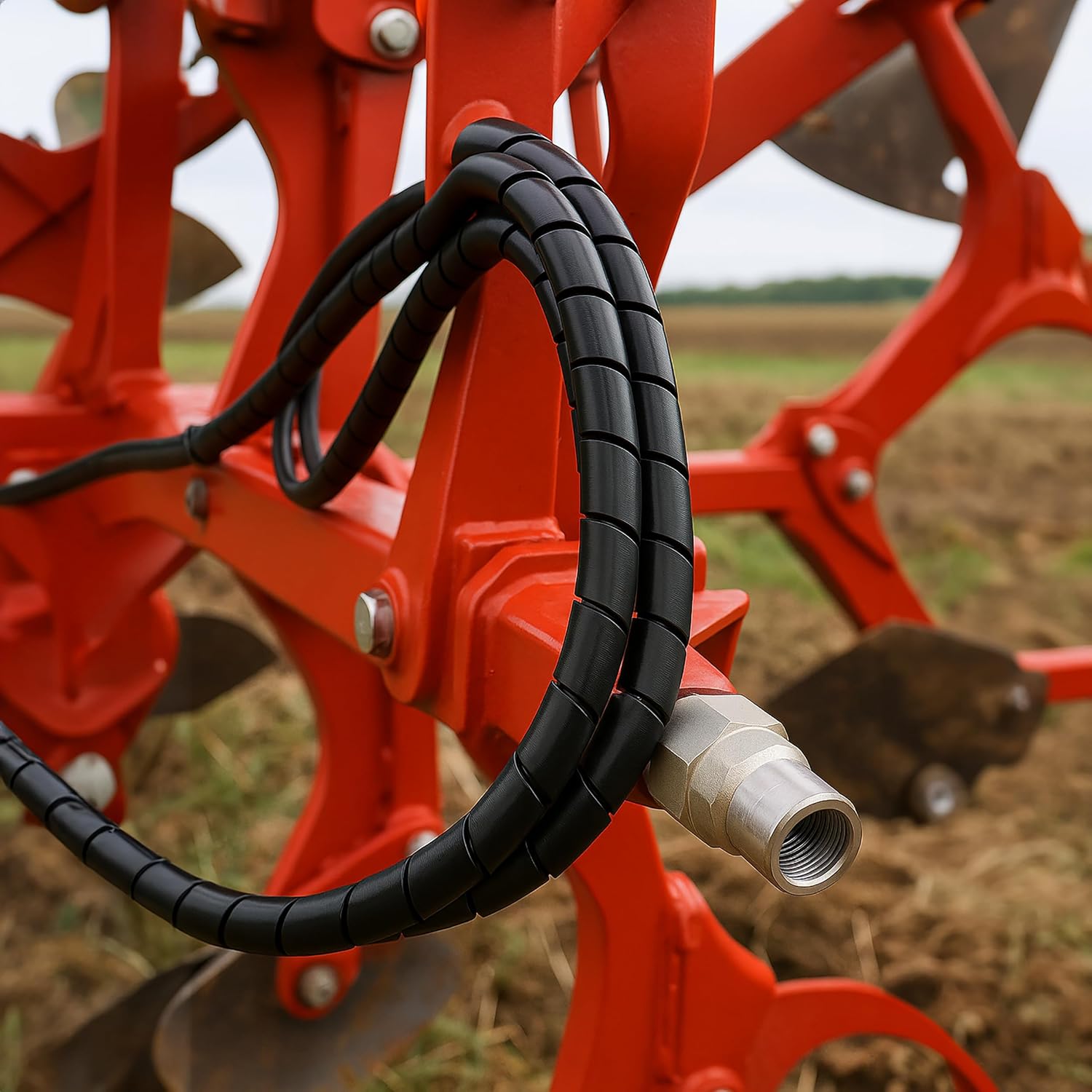 Electriduct 1/2 Inch Heavy Duty Spiral Wrap HDPE Flexible Plastic Cable Sleeve Hose Protector 25 Feet - Black