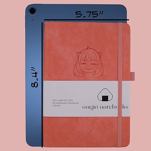 Miniatura 5 de Anya | Cuaderno de tapa dura A5 de cuero vegano de anime | 160 páginas | Papel crema de seda de 120GSM | Cuadrícula de puntos de 0.276 in