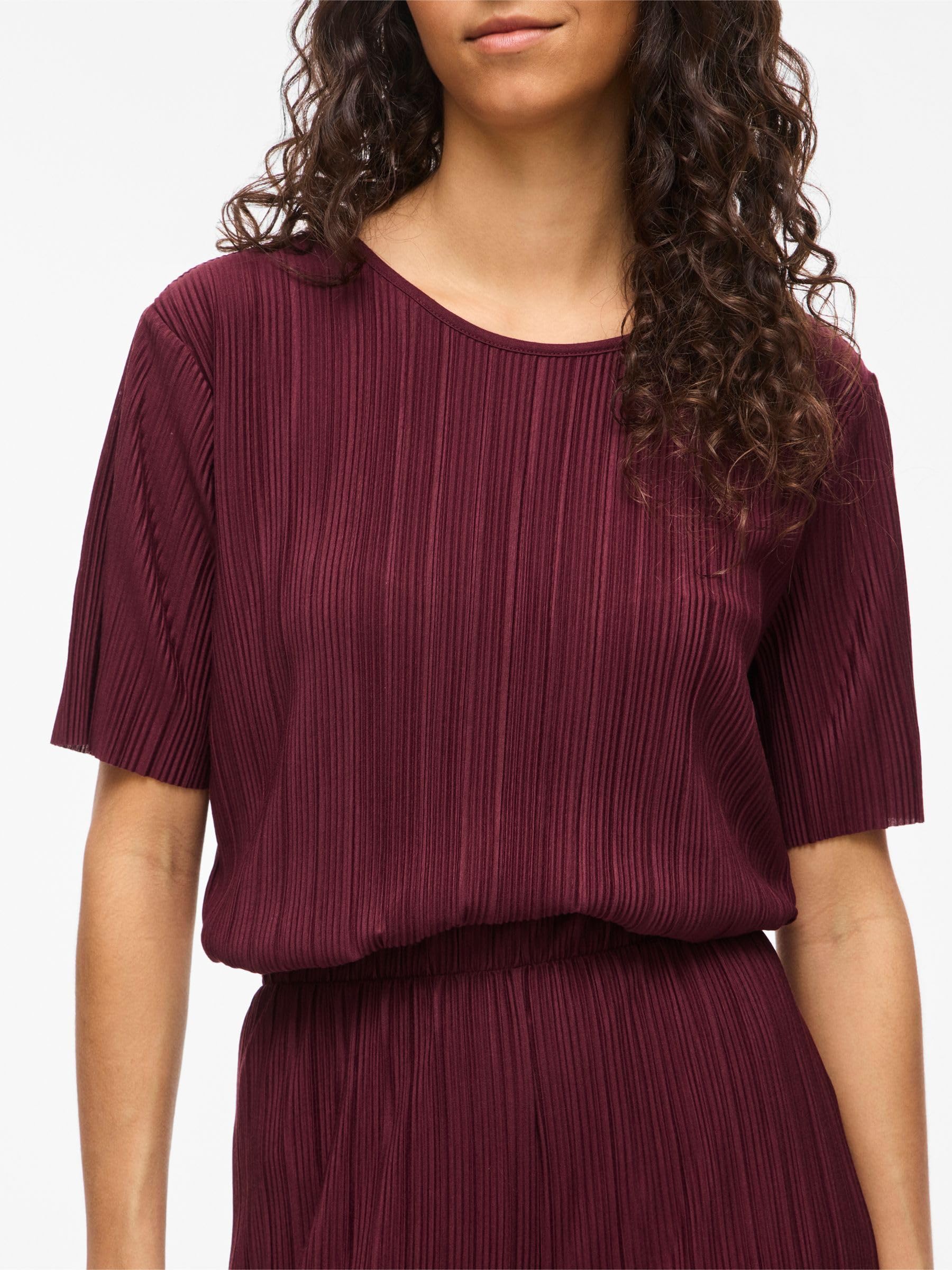 Vila Female Oberteil mit kurzen Ärmeln VIPLISA Plissierter | Short Sleeved Top