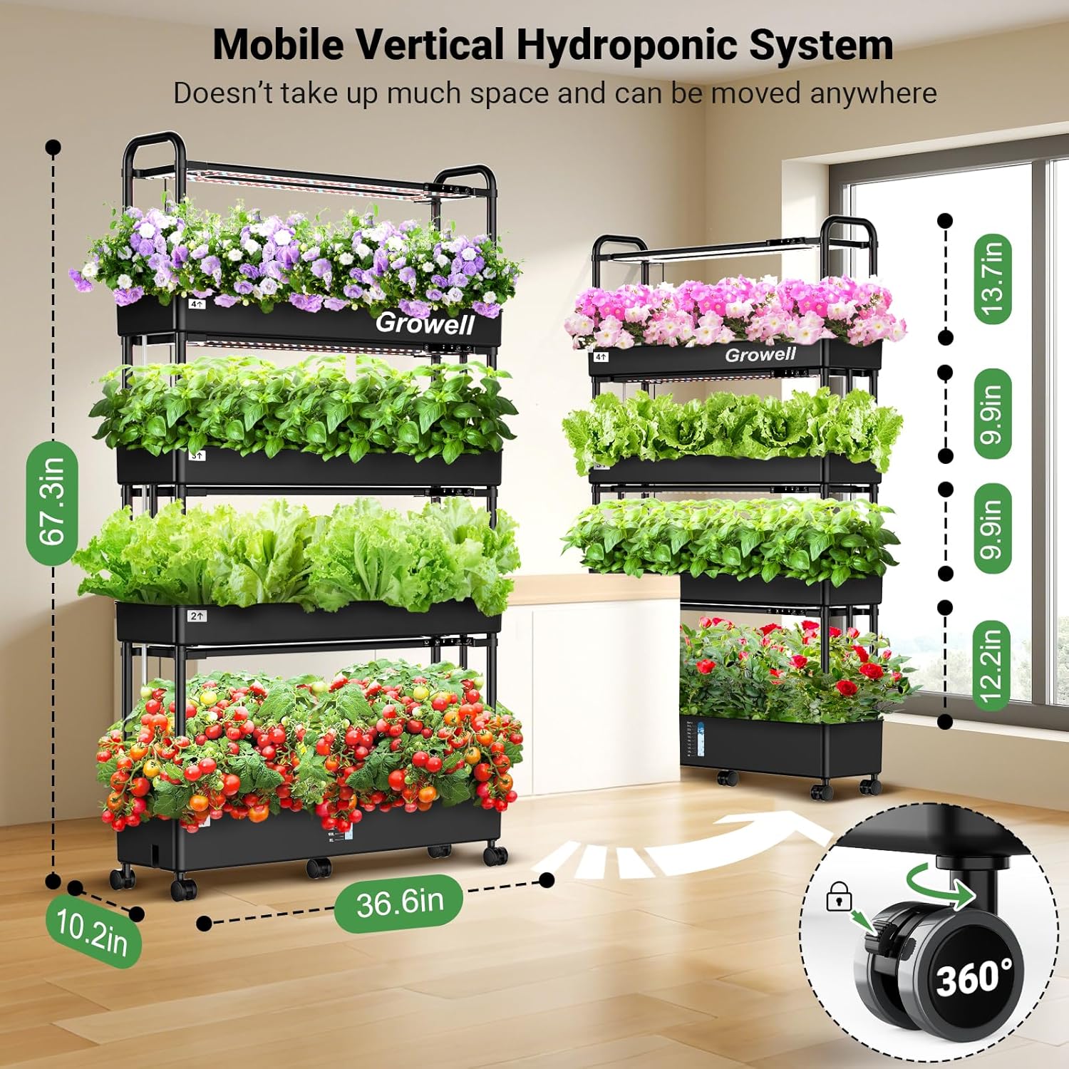 17 Pods Hydroponics Growing System & Large 120 Pods Vertical Garden